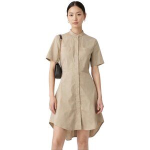 3.1 Phillip Lim Beige Short Sleeve Zip Front Dress Size 6